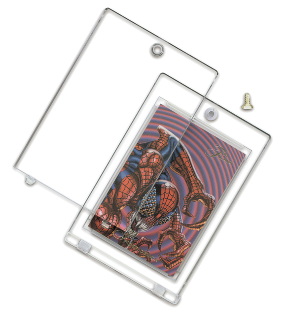 Double Hinged Marvel Sketch Card Holder Display Case with Satin Aluminum Screw 