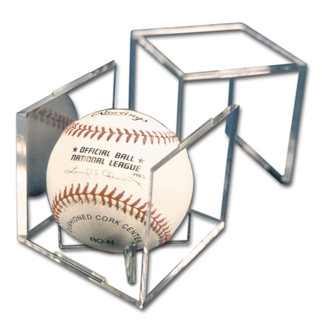 6 BASEBALL BALL SQUARE DISPLAY CUBE CASES w/ No Cradle